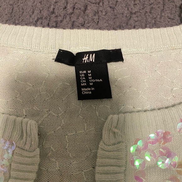 Light teal sequin sweater - Picture 2 of 2